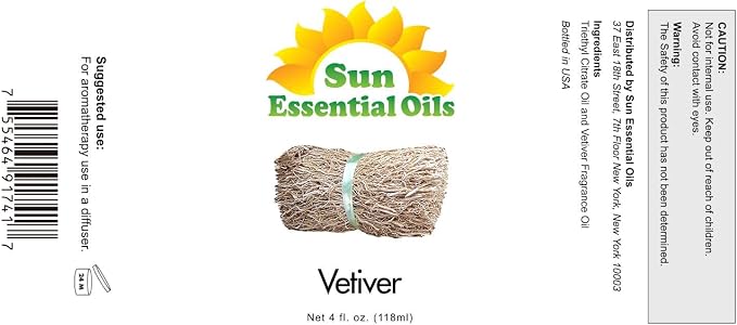Sun Essential Oils Vetiver Essential Oil, 4 oz, - Image 2