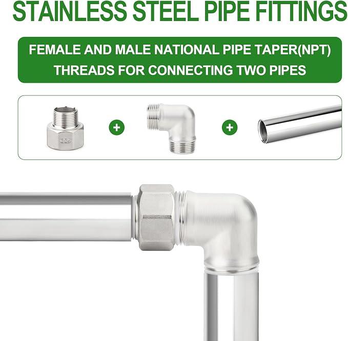 TAISHER 2PCS 304 Stainless Steel Pipe Fitting - Image 6