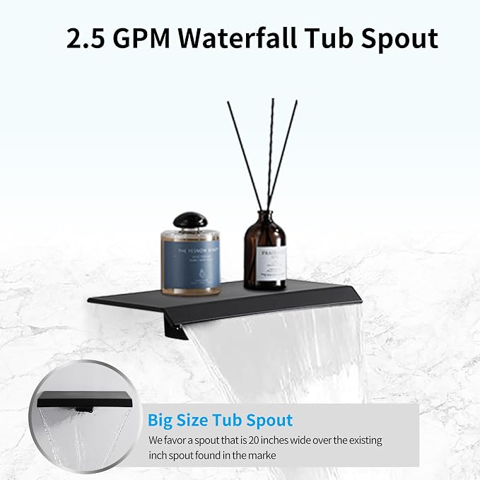 12 inch Matte Black Shower System - Image 2