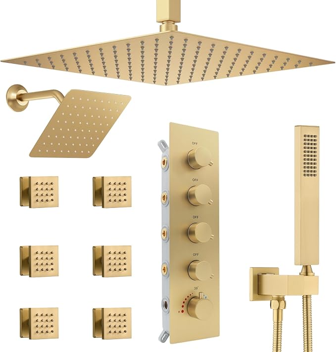 Thermostatic Shower System Dual Shower Heads by NPYSVSSS