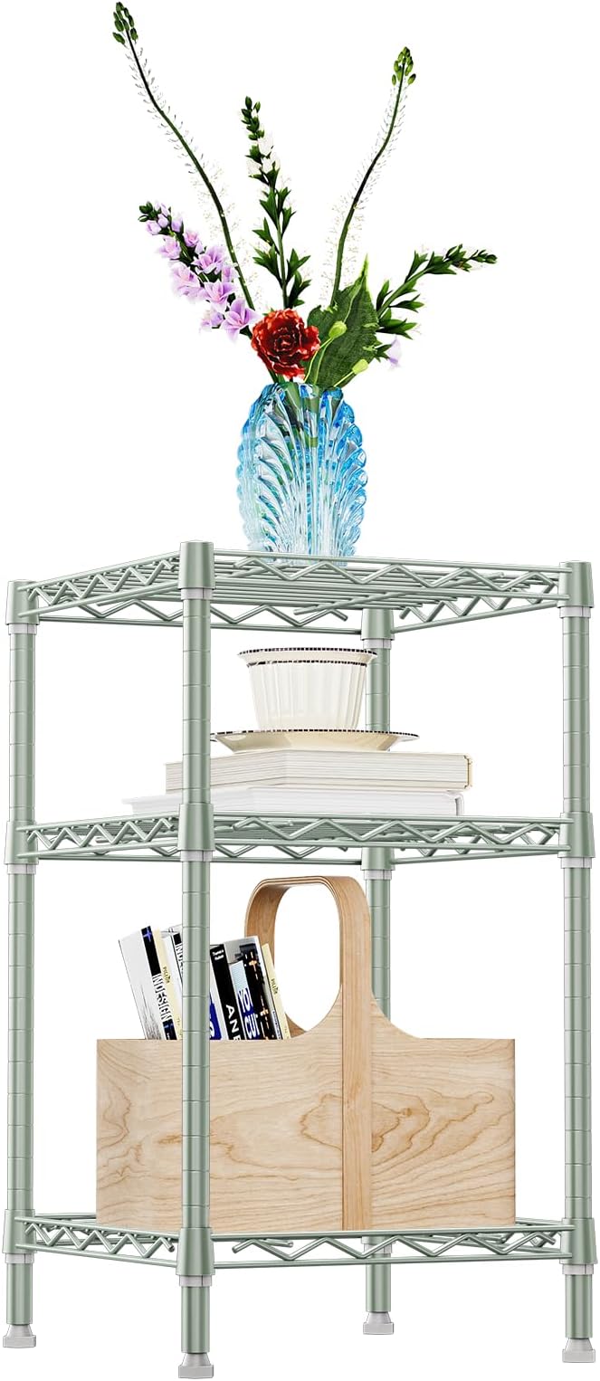 IZEUK 3 Tier Heavy Duty Steel Storage Shelves, Metal Shelf Wire Shelving Rack by IZEUK