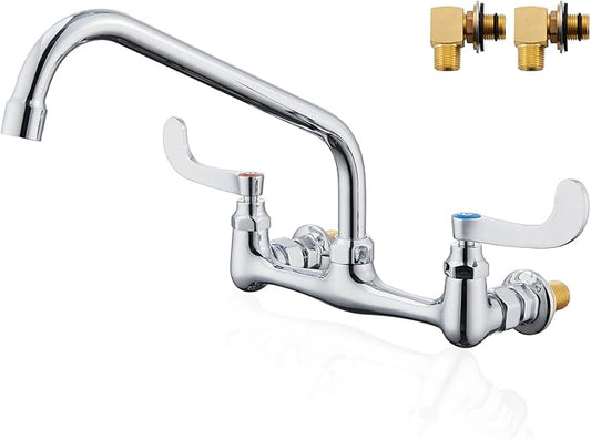 Wall Mount Commercial Sink Faucet Long Handles Wall Mounted Kitchen Faucet 8 by Favorpo