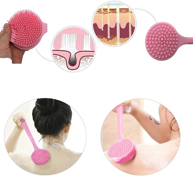 Silicone Body Scrubber, Long Handle Back Scrubber - Image 6