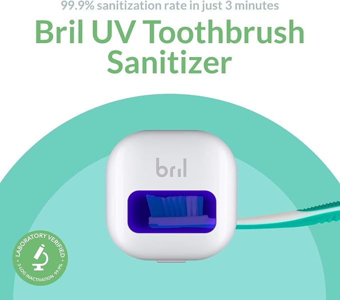 Bril UV-C Toothbrush Sanitizer, Portable Cleaner, Travel Cover, Magnetic Holder - Image 2