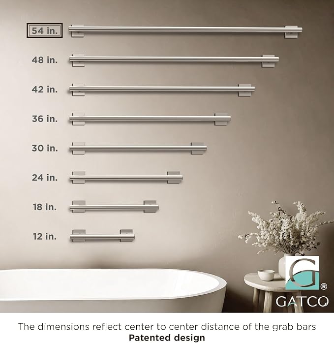 Elevate 54" L Grab Bar, Satin Nickel - Image 3