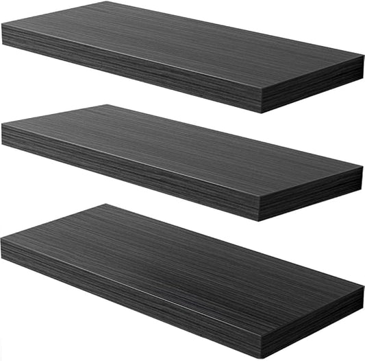 Floating Shelf, 24 in W x 12.75 in D x 2 in H Wooden Floating Wall Shelf by Home