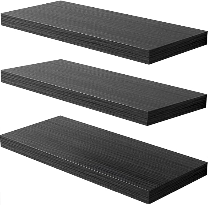 Floating Shelf, 30 in W x 12.75 in D x 2 in H Wooden Floating Wall Shelf by Home