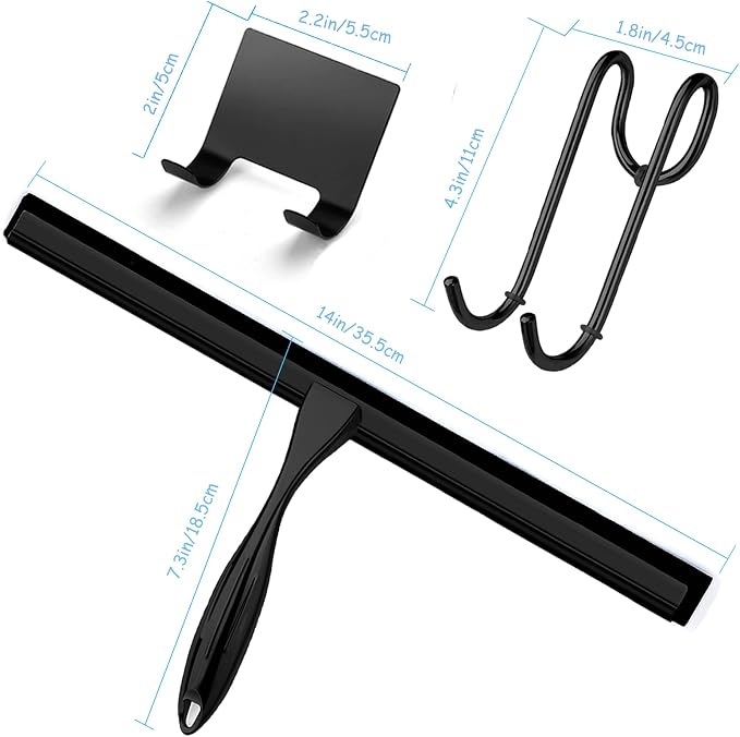 Shower Squeegee for Glass Doors, 14 Inches Bathroom Squeegee - Image 2
