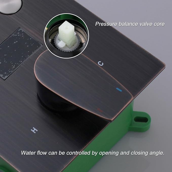 Oil Rubbed Bronze Shower System Digital Display Shower Faucet Set - Image 7