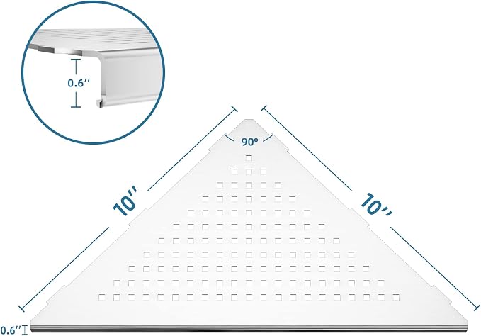 Neodrain Brushed Corner Wall Shelf, 10 Inch Floating Corner Shelf - Image 3
