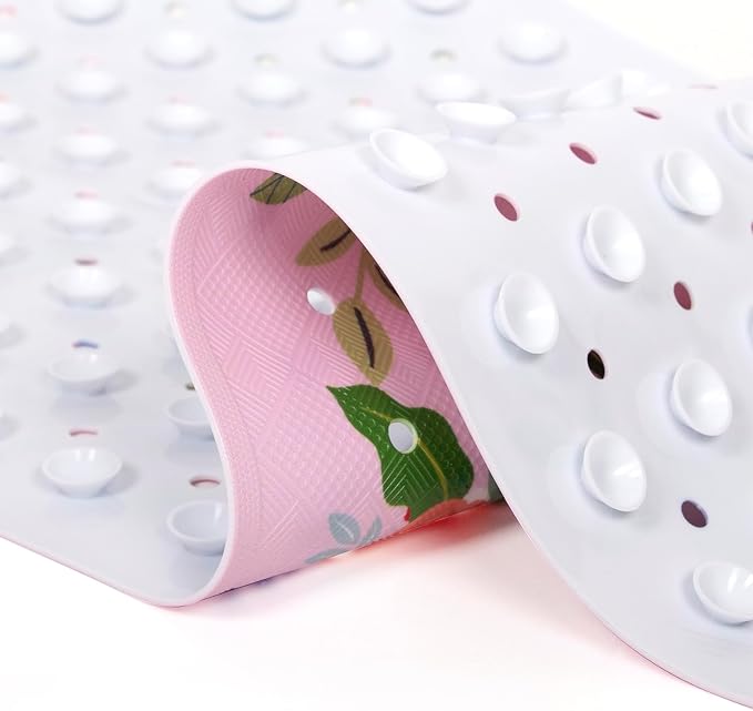 Pink Floral Bathtub Mat Non Slip - Image 5