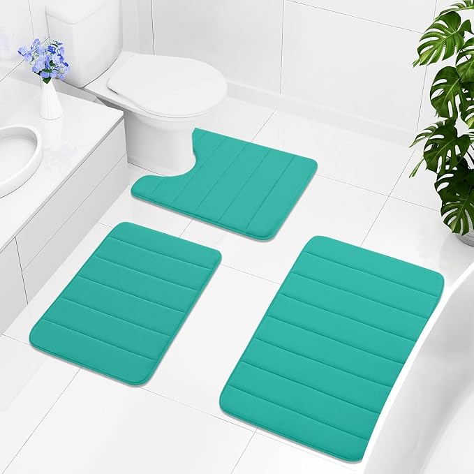 Buganda Memory Foam Bath Mat, Ultra Soft and Non-Slip Bathroom Rugs, Water - Image 8