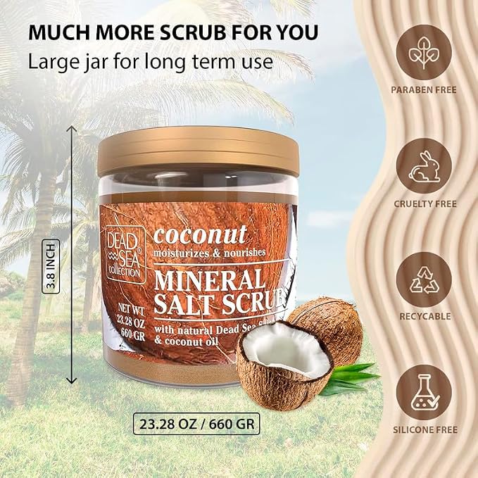 Dead Sea Collection Coconut Salt Scrub – Exfoliating Body Scrub - Image 6