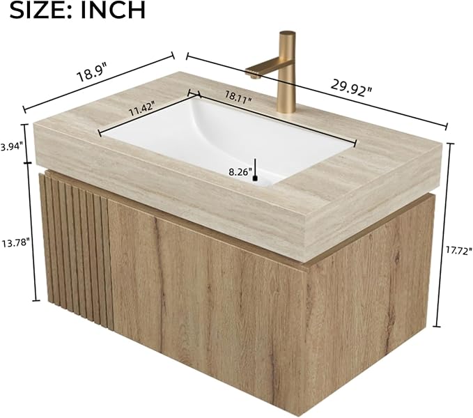LKTART Floating 30 Inch Bathroom Vanity - Image 2