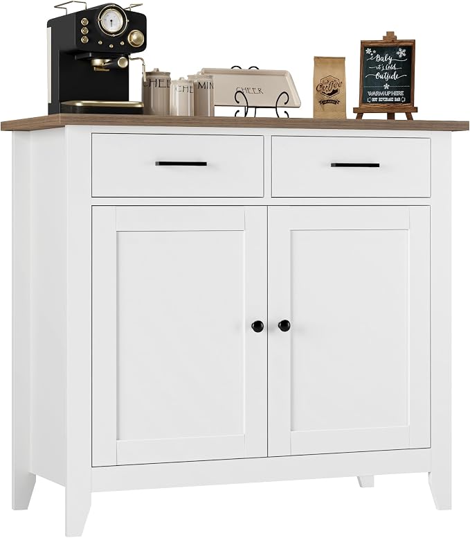 HORSTORS Kitchen Storage Cabinet, Modern Farmhouse Buffet Cabinet - Image 7