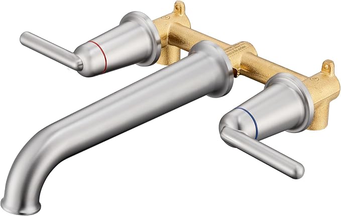 Wall Mount Tub Filler Long Spout Reach Tub Faucet by Wintap
