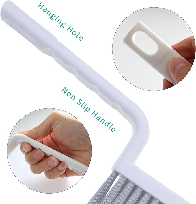 V Shape Grout Cleaner Brush Scraper, Stiff Bristle Grout Cleaning Brushes - Image 4