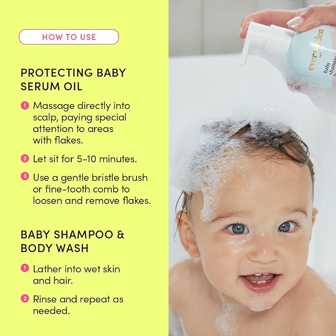 Evereden Baby Cradle Cap Care Bundle: Clean & Vegan Shampoo, Body Wash - Image 3