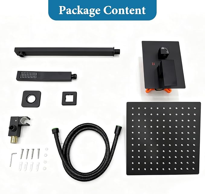 Matte Black Square Shower Head - Image 5