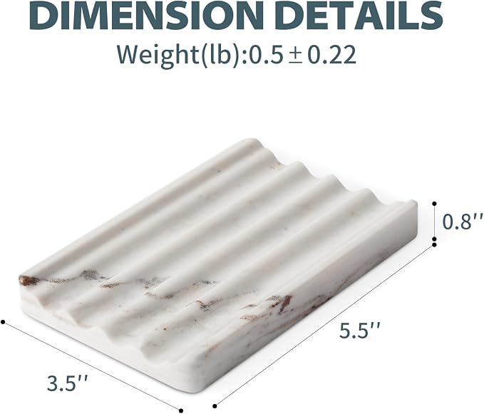 Marble Soap Holder, Soap Dish for Shower, Soap Saver - Image 5