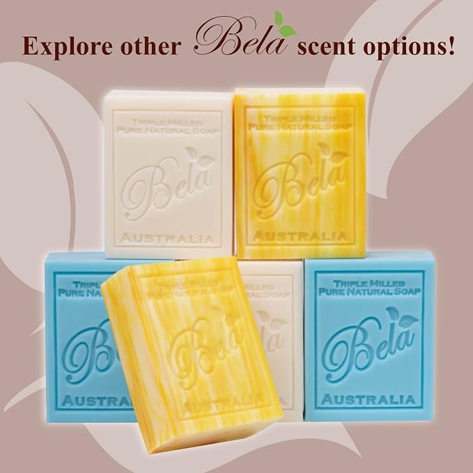 BELA Rose Soap 3.3 OZ Pack of 12, French Triple Milled Bar Soap Rose and Petals - Image 6