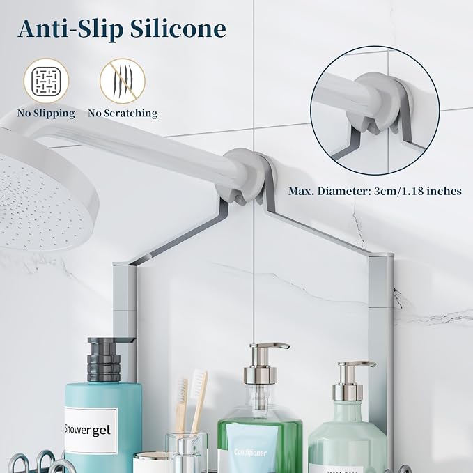 Consumest Shower Caddy Hanging – Rustproof Over Shower Head Hanger - Image 4