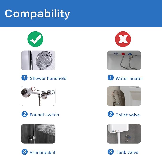 RUMOSE 118 inches Shower Hose Shower Head Extension Tube Extra Long Stainless - Image 5