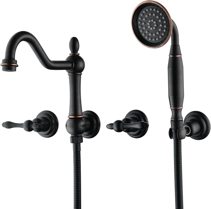 SUMERAIN Oil Rubbed Bronze Wall Mount Bathtub Faucet by SUMERAINFAUCETS