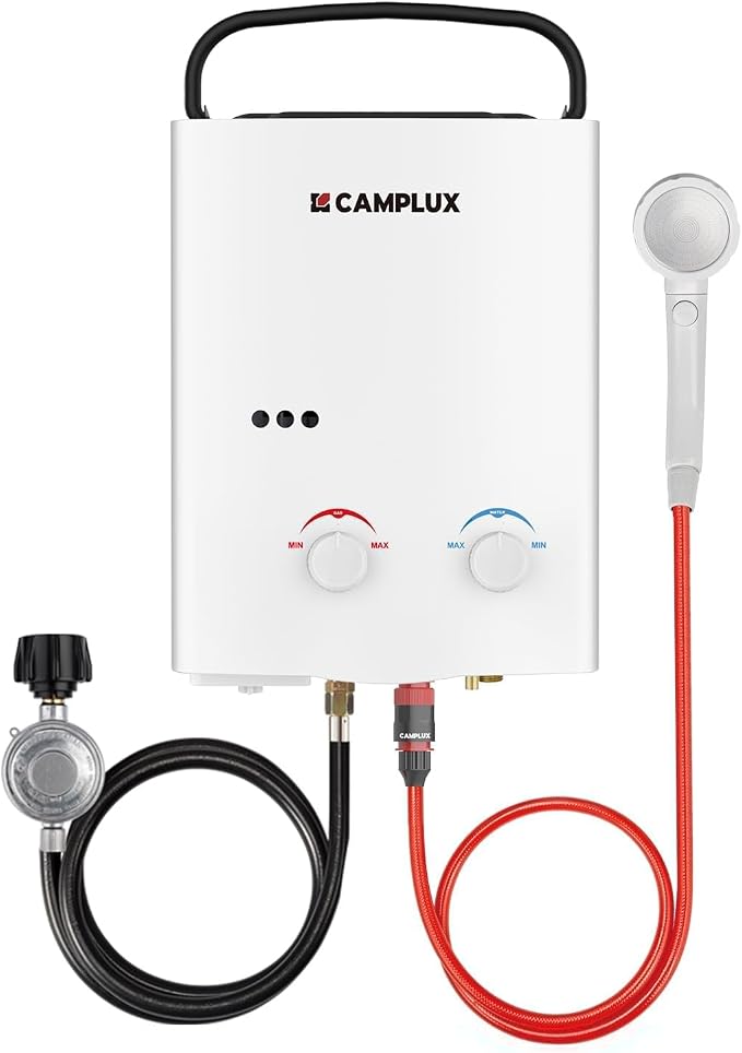 CAMPLUX Tankless Water Heater Outdoor, 1.32 GPM Portable Propane Camping Water by CAMPLUX
