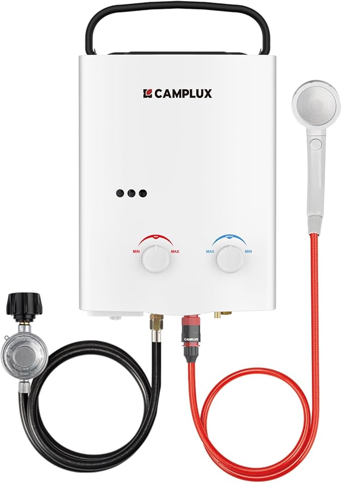 CAMPLUX Tankless Water Heater Outdoor, 1.32 GPM Portable Propane Camping Water by CAMPLUX