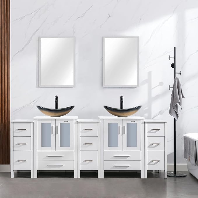 eclife 84" Modern Bathroom Vanity Sink Combo Freestanding Cabinet by eclife