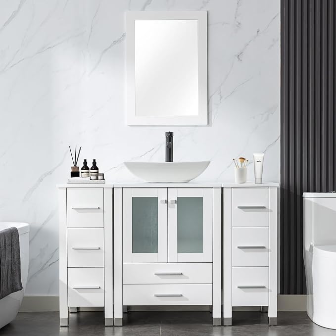 LUCKWIND 48" Bathroom Vanity Sink Combo, 24-inch Main Cabniet by LUCKWIND