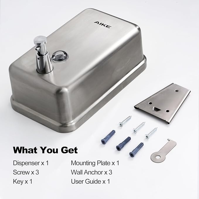 AIKE 37oz Surface Mount Stainless Steel Soap Dispenser - Image 7