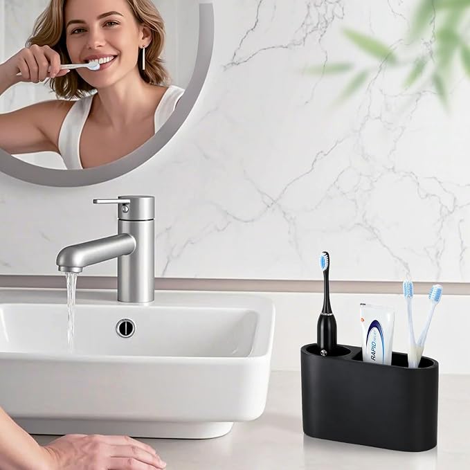 Luxspire Toothbrush Holder, 2 Slots Toothbrush and Toothpaste Holdersfor - Image 7