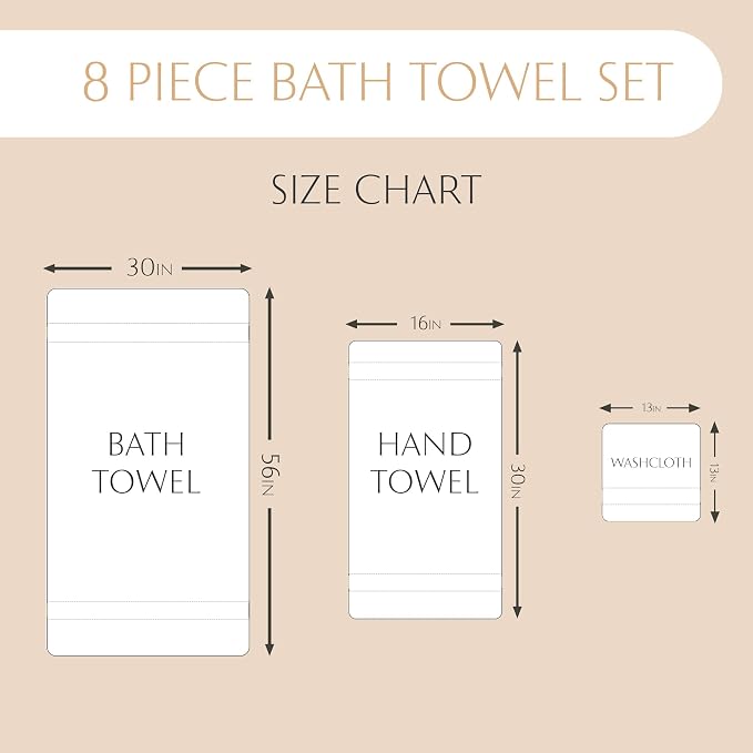 MAURA Light Blue Bath Towel Set of 8 - Image 4