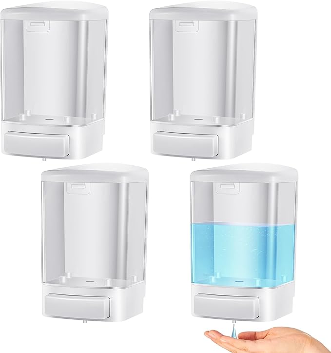 Hushee 4 Pcs Plastic Wall Mounted Soap Dispenser Commercial Manual Soap by Hushee