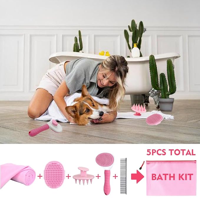 Dog Bath Brush Bathing Kit 5PCS - Image 7
