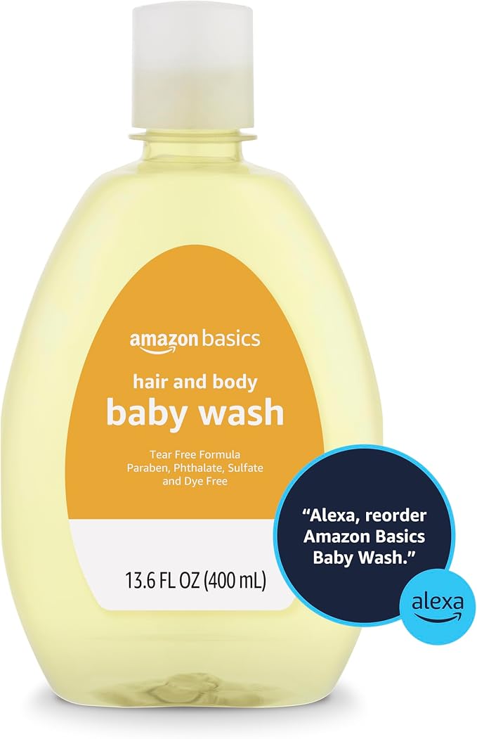 Amazon Basics Tear-Free Baby Hair and Body Wash, Lightly scented, 13.6 Fluid - Image 4