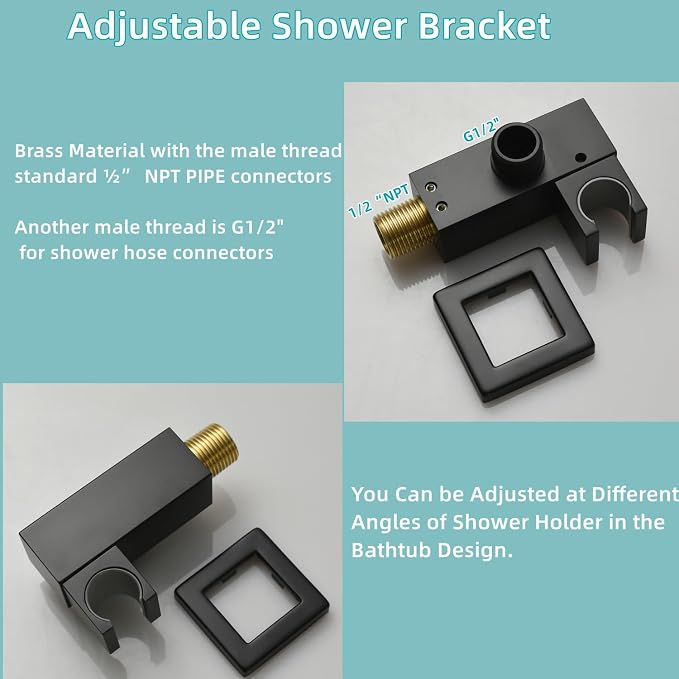 Bathroom Rainfall Shower System Wall Mount 8 Inch Shower Head - Image 9