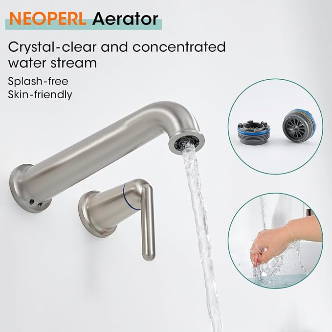 Wall Mount Tub Filler Long Spout Reach Tub Faucet - Image 4