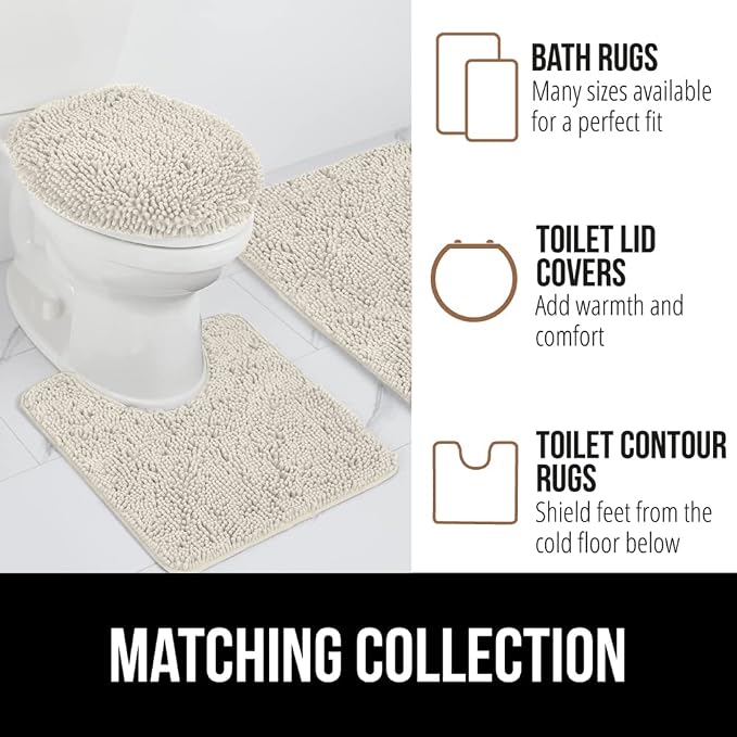 GORILLA GRIP Bath Rug Mat 48x24, Soft Absorbent Chenille, Quick Dry Microfiber - Image 8