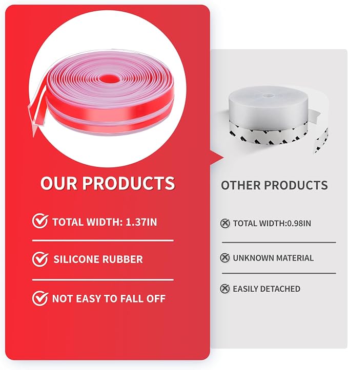 2024 Updated 29.5Ft T-Shaped Clear Weather Stripping Door Seal, Door Draft - Image 5