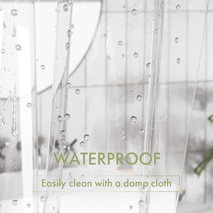 AmazerBath Camper Shower Curtain Liner, 72x65 Clear Shower Curtain Liner - Image 5