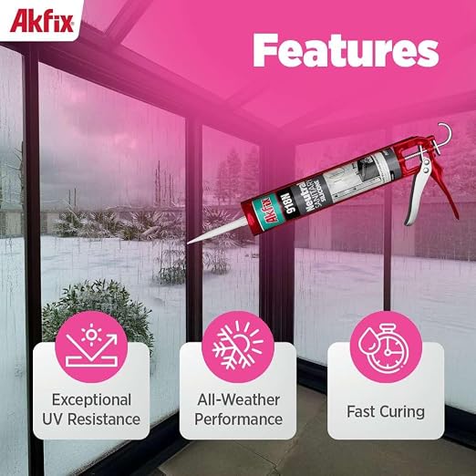 Akfix 918N Black 100% Silicone Caulk - Image 2