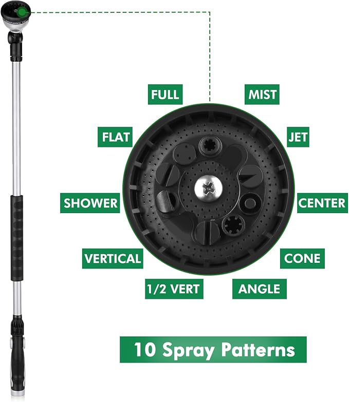 RESTMO 36” Long Watering Wand, Metal Garden Hose Wand - Image 3