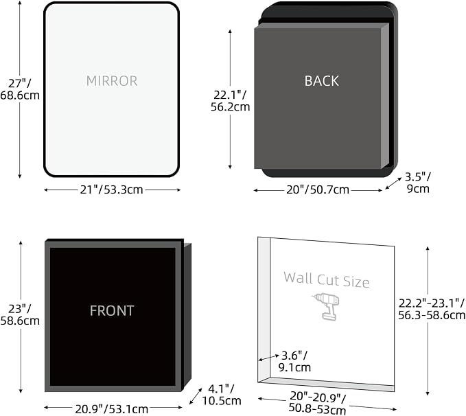 Rectangle Bathroom Medicine Cabinet - Image 2