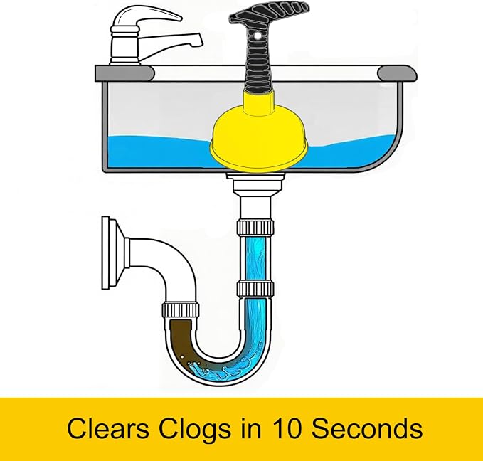 Mini Sink Plunger with Short Handle, Drain Clog Remover Plungers - Image 3