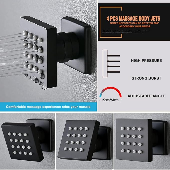 Matte Black Shower Faucet Set - Image 4