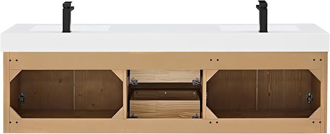 72 Inch Floating Sink Bathroom Vanity Wall Mount Double Vanities Overflow - Image 8