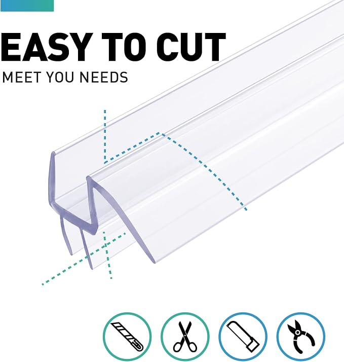 Shower Door Bottom Seal, Frameless Glass Shower Door Seal Strip, Stop Shower - Image 8